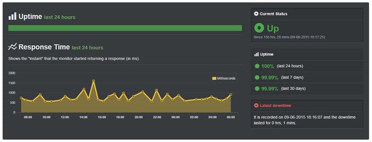 uptime report response time