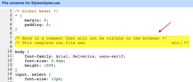 adding css comment