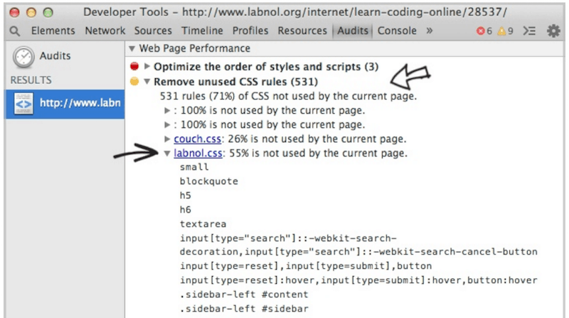 removed unused css rules