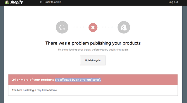 shopify error page