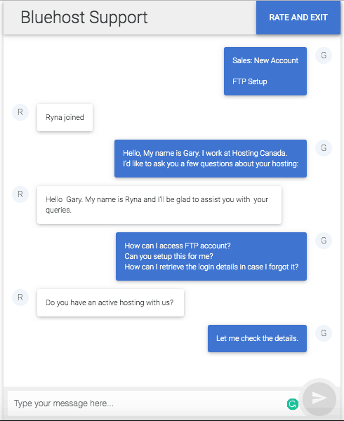 bluehost chat support