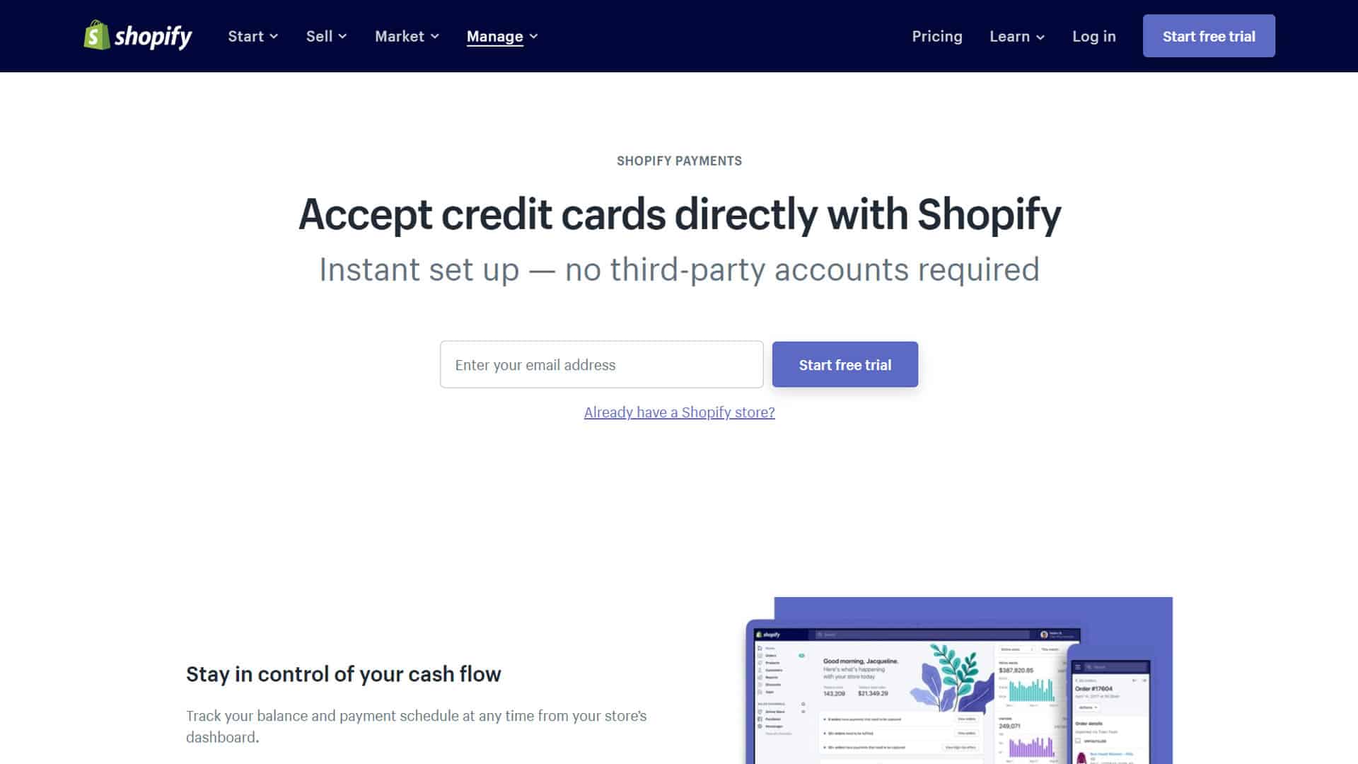Shopify home