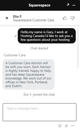 squarespace support chat