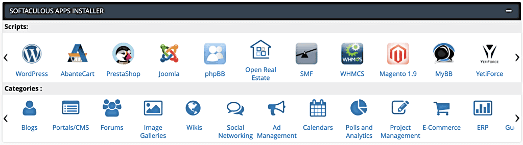 web apps instal cPanel