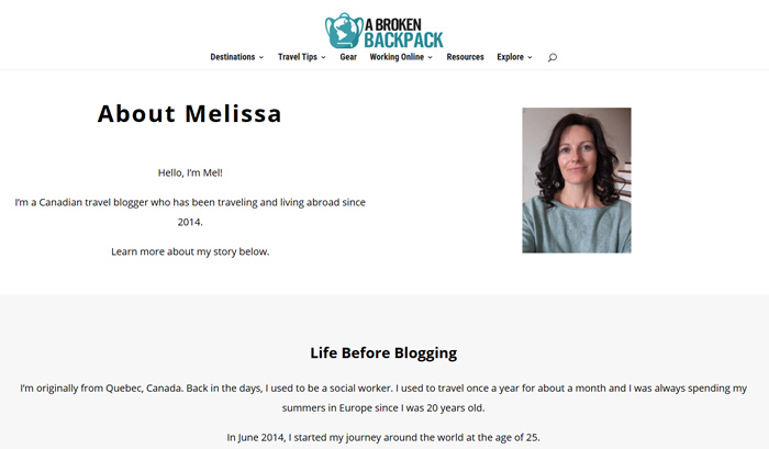 Melissa Giroux: A Broken Backpack