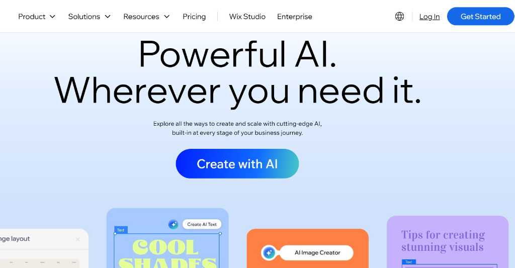 Wix powerful AI in e-commerce tools