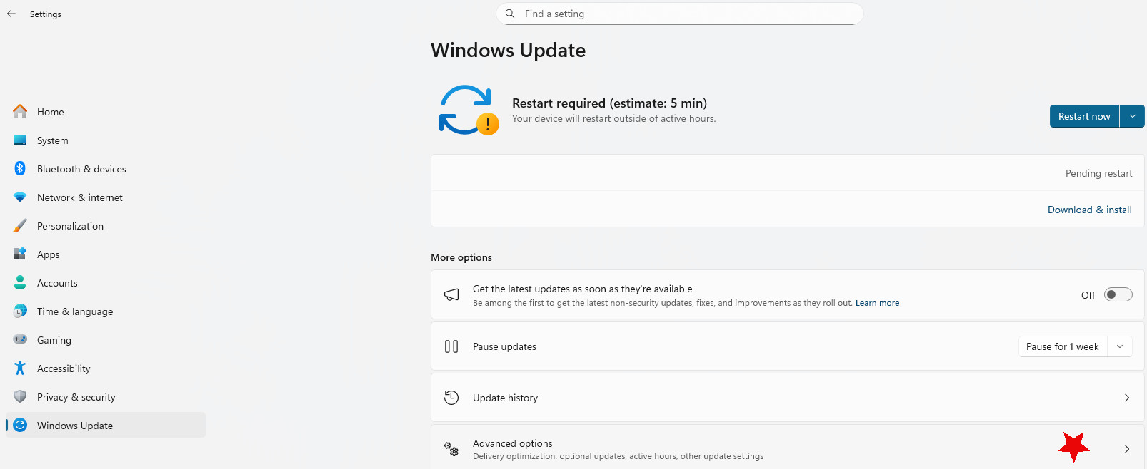 Windows Advanced Options