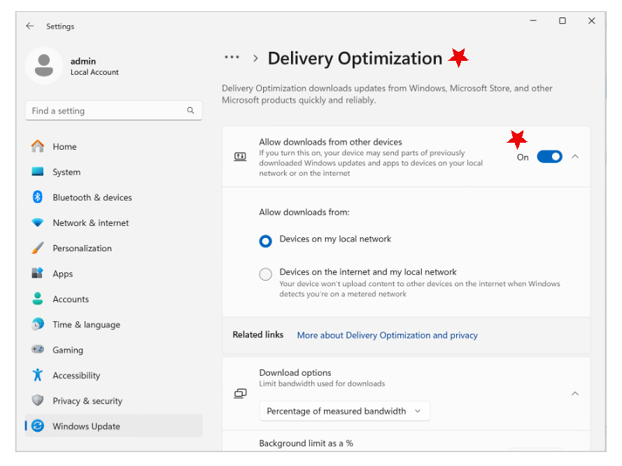 Windows Delivery Optimization