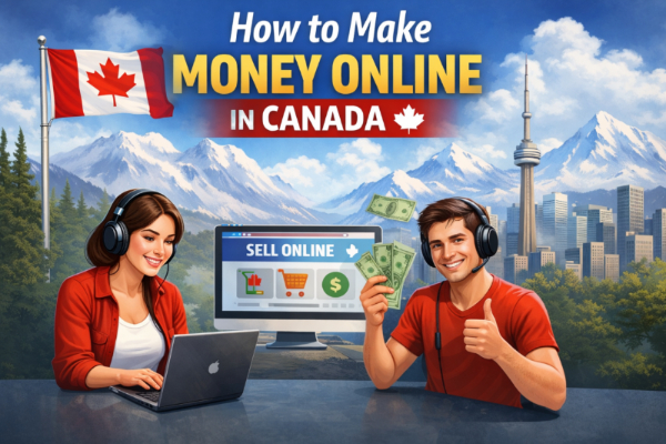 Image showcasing how to make money online in Canada