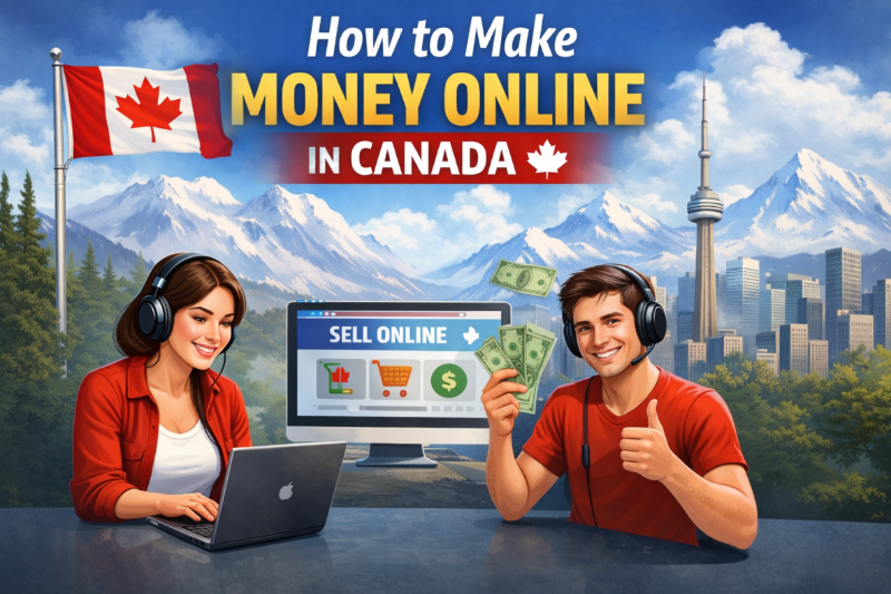 Image showcasing how to make money online in Canada